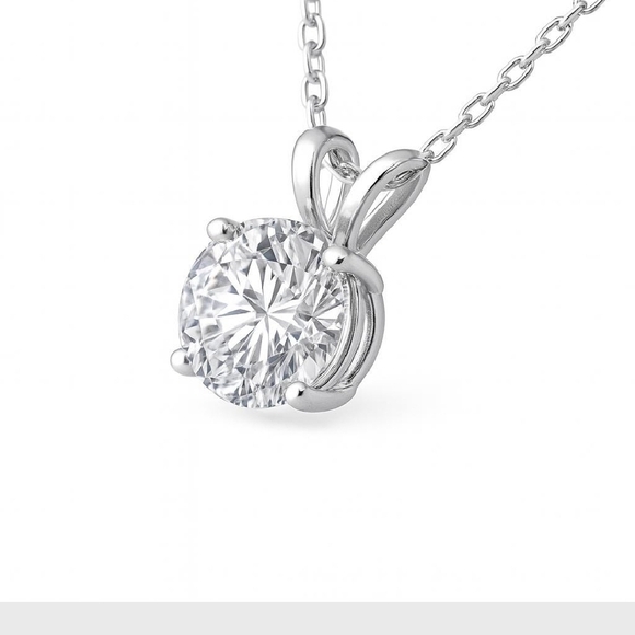 1ct Lab Grown Diamond Solitaire Pendant Necklace 14K Gold Filled Yellow Or White - Picture 5 of 8